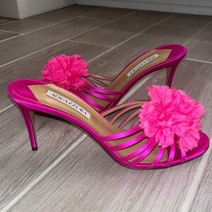 **AUTHENTIC Aquazzura Chic Fuchsia Floral Heels